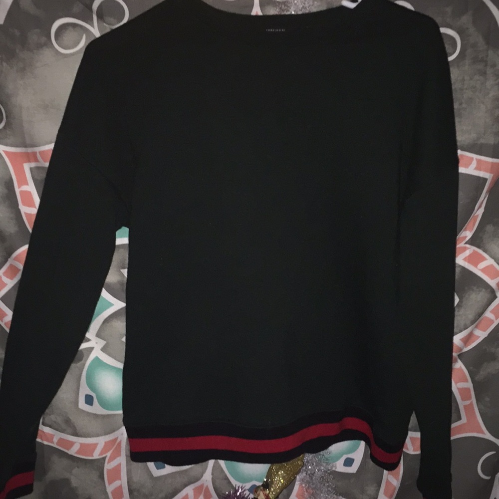 green sweatshirt